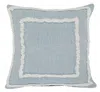 Hivvago 20" X 20" Sky Blue And White 100% Cotton Geometric Zippered Pillow In Blue