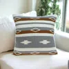 Hivvago 20" X 20" Tan Southwestern Cotton Zippered Pillow In Multi