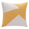 Hivvago 20" X 20" Yellow And Ivory 100% Cotton Abstract Zippered Pillow In Multi