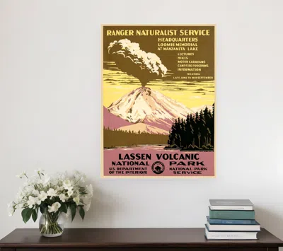 Hivvago 20" X 28" Lassen Volcanic National Park Vintage Travel Poster Wall Art In Multi