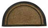 Hivvago 20" X 32" Beige And Black Rubber And Coir Outdoor Semi Circle Door Mat In Brown