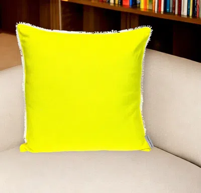 Hivvago 20" Yellow Cotton Throw Pillow