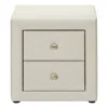 Hivvago 21" Beige Wood Two Drawer Nightstand In White