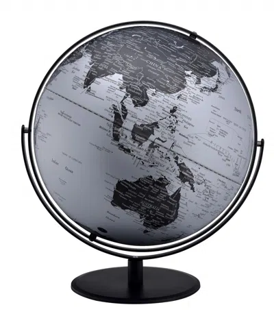 Hivvago 21" Black And Silver Modern Polyresin Globe