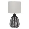 Hivvago 21" Black Rope Novelty Table Lamp With Light Gray Drum Shade In Multi