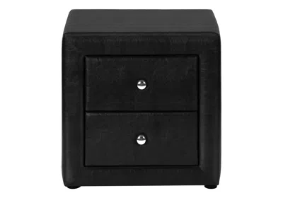 Hivvago 21" Black Wood Two Drawer Nightstand