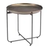 Hivvago 21" Bronze And Gray Steel Round Cross Legs End Table In Multi