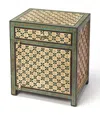 Hivvago 21" Brown And Green And Ivory Standard Accent Cabinet With One Drawer In Green