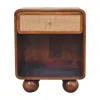 Hivvago 21" Brown Solid Wood Square One Drawer Nightstand