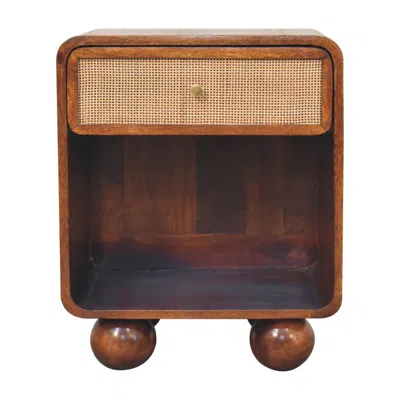 Hivvago 21" Brown Solid Wood Square One Drawer Nightstand