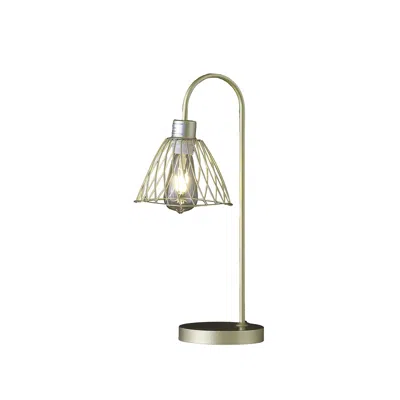 Hivvago 21" Gold Bedside Table Lamp With Gold Cage Shade