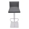 Hivvago 21" Gray And Silver Iron Swivel Backless Adjustable Height Bar Chair In Gray