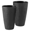 Hivvago 21 Inch Tall Round Plastic Planters Set Of 2 Flower Pots With Drainage System-black In Black