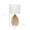 Hivvago 21" Light Brown Table Lamp With Beige Drum Shade In Brown