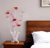 Hivvago 21" Silver And Clear Metal And Faux Crystal Red Roses Bedside Lamp In Multi