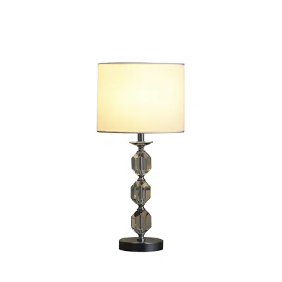 Hivvago 21" Silver Bedside Table Lamp With White Drum Shade In Multi
