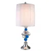 Hivvago 21" Silver Bedside With White Shade In Pink