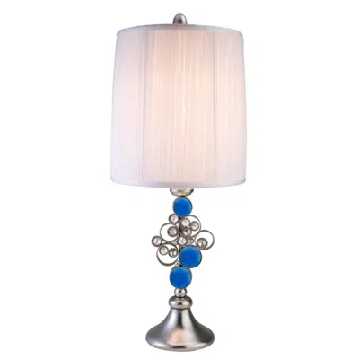 Hivvago 21" Silver Bedside With White Shade In Pink