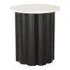 Hivvago 21" White Wood Pedestal End Table In Black