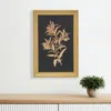 Hivvago 21" X 14" Gold And Black Flower Bouquet Wood Framed Art In Gold