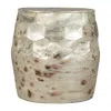Hivvago 22" Beige Iron Round Block End Table In Gold