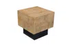 Hivvago 22" Black And Brown Solid Wood Square End Table In Brown