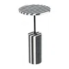 Hivvago 22" Black Marble Pedestal End Table In Black