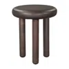 Hivvago 22" Bronze Aluminum Pedestal End Table In Gray