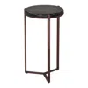 Hivvago 22" Bronze Iron Pedestal End Table In Brown