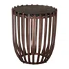 Hivvago 22" Bronze Iron Pedestal End Table In Brown
