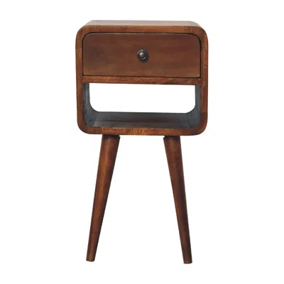 Hivvago 22" Brown Solid Wood One Drawer Nightstand