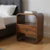 Hivvago 22" Brown Solid Wood One Drawer Nightstand