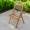 Hivvago 22" Brown Solid Wood Outdoor Folding Dining Chair In Brown