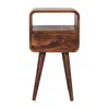 Hivvago 22" Brown Solid Wood Square One Drawer Nightstand In Brown