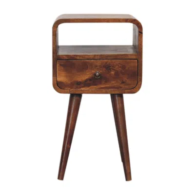 Hivvago 22" Brown Solid Wood Square One Drawer Nightstand