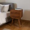 Hivvago 22" Brown Solid Wood Two Drawer Nightstand In Brown