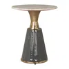 Hivvago 22" Clear And Gold Wood Pedestal End Table In Multi