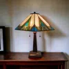 Hivvago 22" Dark Brown Metal Two Light Candlestick Table Lamp With Beige Shade In Multi