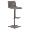 Hivvago 22" Gray Iron Swivel Low Back Adjustable Height Bar Chair In Gray