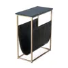 Hivvago 22" Green And Gold Marble And Iron Frame End Table With Magazine Holder In Blue