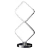 Hivvago 22 Inch Table Lamp, Square Led Light, Modern Accent Metal Base, Chrome In Silver