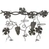 Hivvago 22 Inch Wall Hanging Wine Rack, Grape Bottle Stand, Black Metal In Black