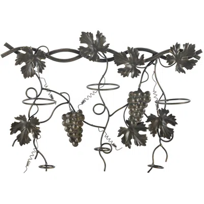 Hivvago 22 Inch Wall Hanging Wine Rack, Grape Bottle Stand, Black Metal