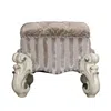 Hivvago 22" Ivory And Bone Fabric Floral Tufted Vanity Chair In Neutral