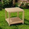 Hivvago 22" Natural Square Solid Wood Outdoor Side Table In Brown