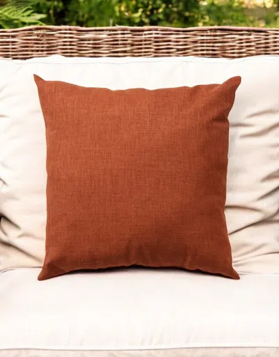 Hivvago 22" Orange Indoor Outdoor Throw Pillow In Brown
