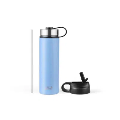 Hivvago 22 oz Double-walled Insulated Stainless Steel Water Bottle With 2 Lids And Straw-blue