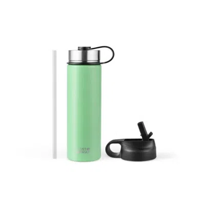 Hivvago 22 oz Double-walled Insulated Stainless Steel Water Bottle With 2 Lids And Straw-green