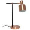 Hivvago 22" Rose Gold And Black Metal Table Lamp With Rose Gold Globe Shade In Gold