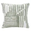 Hivvago 22" Sage Green And White Geometric Cotton Throw Pillow In Green